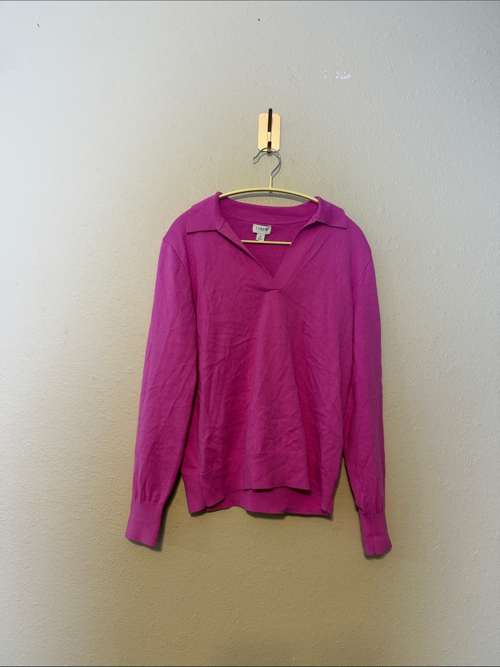J. Crew cotton Pink sweater polo Size S Classic Minimalist Collared sweater Work